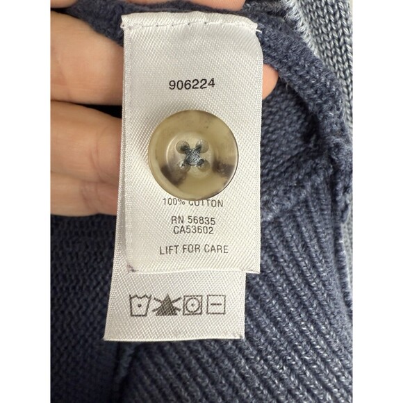 Cabelas Sweater Mens Large Blue Knit Henley 100% Cotton Washed‎ Out Cozy Preppy - Picture 4 of 12